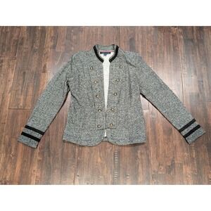 Tommy Hilfiger Jacket Womens Medium Textured Knit Double Breasted‎ Military